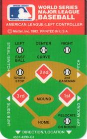 World Series Major League Baseball - Arcade - Control Panel Image