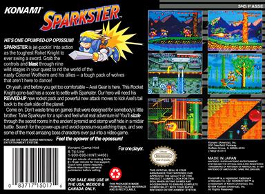 Sparkster - Box - Back Image