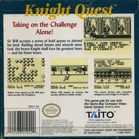 Knight Quest - Box - Back Image
