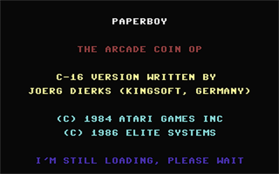 PaperBoy - Screenshot - Game Title Image