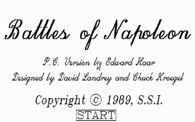 Battles of Napoleon: A Construction Set - Screenshot - Game Title Image