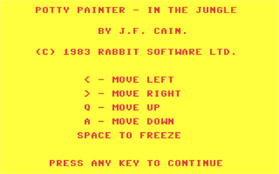 Potty Painter in the Jungle - Screenshot - Game Title Image