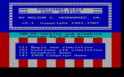 President Elect: 1988 Edition - Screenshot - Game Title Image