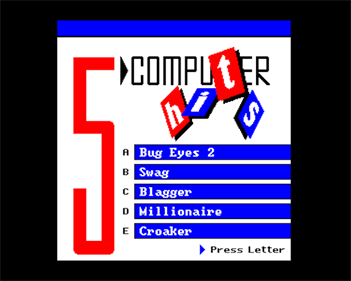 5 Computer Hits - Screenshot - Game Select Image