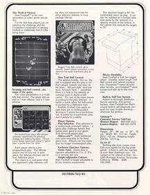 Atari Football - Advertisement Flyer - Back
