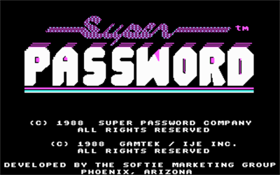 Super Password - Screenshot - Game Title Image