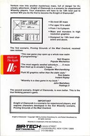 Wizardry II: The Knight of Diamonds - Box - Back Image