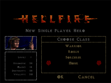 Diablo: Hellfire - Screenshot - Game Select Image