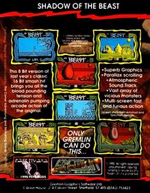 Shadow of the Beast  - Box - Back Image