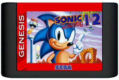 Sonic the Hedgehog 1 & 2 - Cart - Front Image