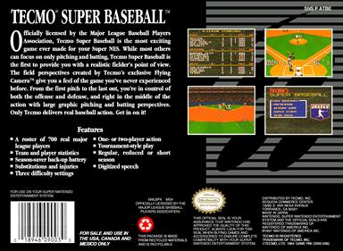 Tecmo Super Baseball - Box - Back