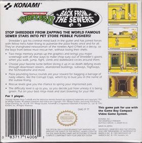 Teenage Mutant Ninja Turtles II: Back from the Sewers - Box - Back Image