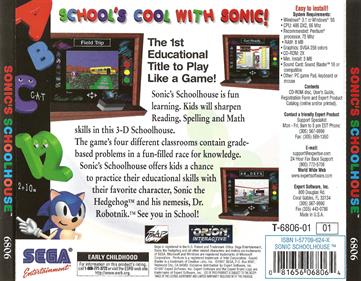 Sonic's Schoolhouse - Box - Back Image