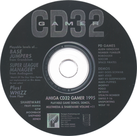 Amiga CD32 Gamer Cover Disc 11 - Disc