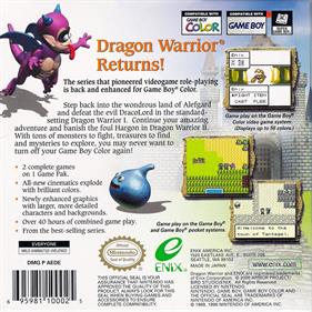 Dragon Warrior I & II - Box - Back Image