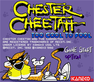 Chester Cheetah: Too Cool to Fool - Screenshot - Game Title Image