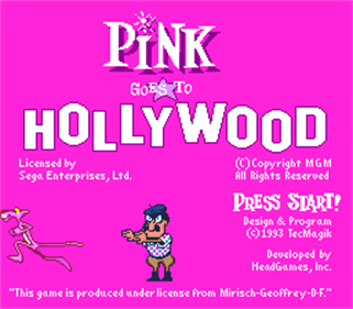 Pink Goes to Hollywood - Screenshot - Game Title Image