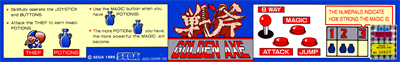Golden Axe - Arcade - Controls Information Image