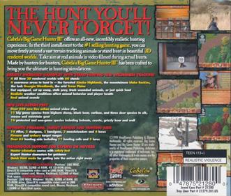 Cabela's Big Game Hunter III - Box - Back Image