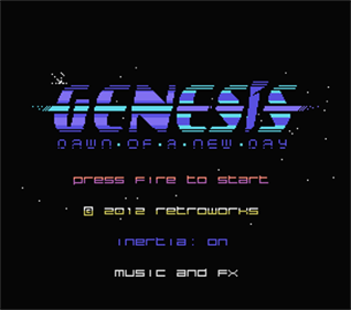 Genesis: Dawn of a New Day - Screenshot - Game Title Image