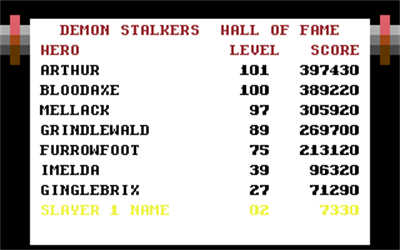 Demon Stalkers - Screenshot - High Scores Image