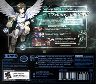 Kid Icarus: Uprising - Fanart - Box - Back Image