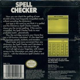 InfoGenius Productivity Pak: Spell Checker and Calculator - Box - Back Image