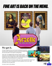 Arzette: The Jewel of Faramore - Advertisement Flyer - Front Image