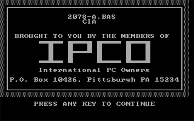C.I.A. Adventure - Screenshot - Game Title Image