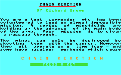 Chain Reaction (Euro-Byte) - Screenshot - Game Title Image