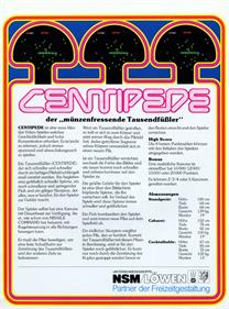 Centipede - Advertisement Flyer - Back Image