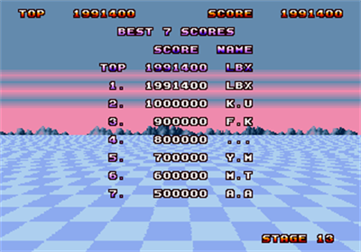 Space Harrier II - Screenshot - High Scores Image