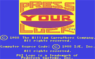 Press Your Luck - Screenshot - Game Title Image