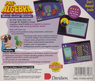 Math Blaster Mystery: The Great Brain Robbery - Box - Back Image