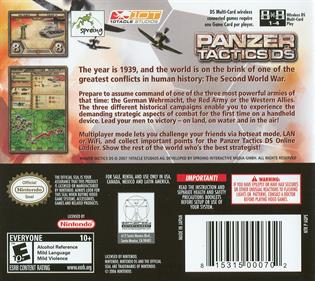 Panzer Tactics DS - Box - Back Image