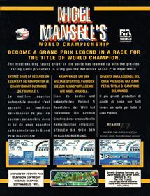 Nigel Mansell's World Championship - Box - Back Image