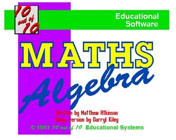 10 Out Of 10 Maths Algebra - Screenshot - Game Title Image