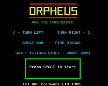 Orpheus - Screenshot - Game Select Image