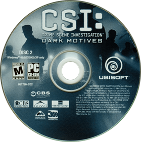 CSI: Crime Scene Investigation: Dark Motives - Disc Image