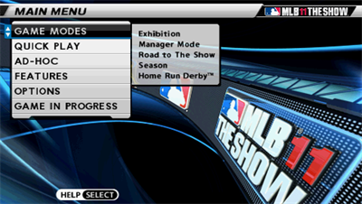 MLB 11: The Show - Screenshot - Game Select Image