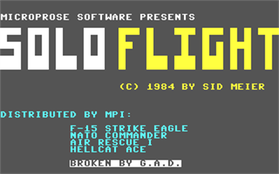 Solo Flight: Enhanced - Screenshot - Game Title Image