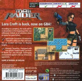 Tomb Raider: The Prophecy - Box - Back Image