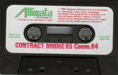 Contract Bridge (Alligata Software) - Cart - Back Image