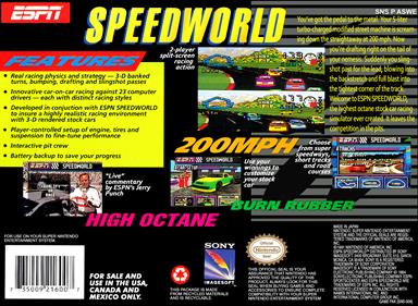 ESPN Speedworld - Box - Back Image
