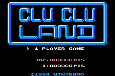 Famicom Mini: Clu Clu Land - Screenshot - Game Title Image