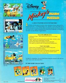 Mickey's Jigsaw Puzzles - Box - Back Image
