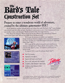 The Bard's Tale Construction Set - Box - Back Image