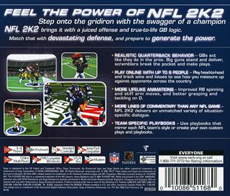 NFL 2K2 - Box - Back Image