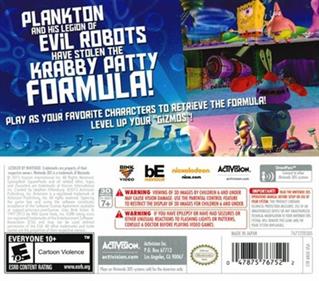 Spongebob SquarePants: Plankton's Robotic Revenge - Box - Back Image