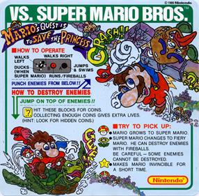 Vs. Super Mario Bros. - Arcade - Controls Information Image
